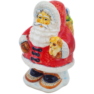 Polish Pottery Santa Claus Figurine 4&quot;