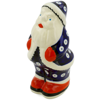 Polish Pottery Santa Claus Figurine 6&quot; Blue Eyes