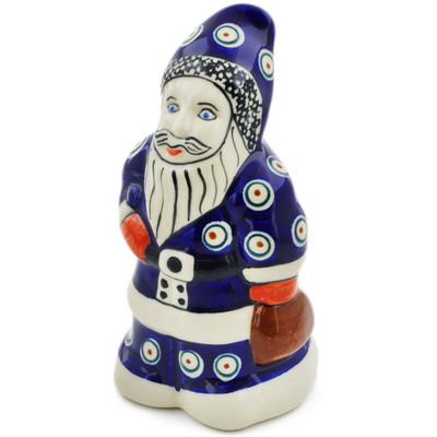 Polish Pottery Santa Claus Figurine 7&quot; Peacock