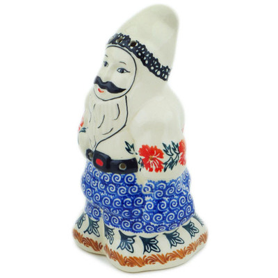 Polish Pottery Santa Claus Figurine 7&quot; Red Cornflower