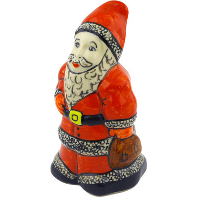 Polish Pottery Santa Claus Figurine 7&quot; Red