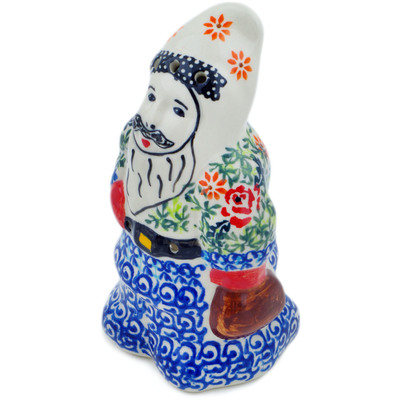 Polish Pottery Santa Claus Figurine 7&quot; Rose Garden UNIKAT