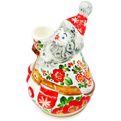 faience Santa Claus Figurine 8&quot; Merry Flowers