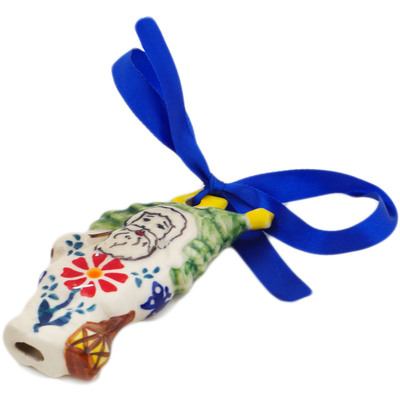 Polish Pottery Santa Claus Ornament 3&quot; Last Summer Flowers