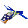 Polish Pottery Santa Claus Ornament 3" Peacock Eyes
