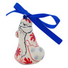 Polish Pottery Santa Claus Ornament 4&quot; Blossom Radiance UNIKAT