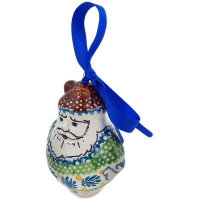Polish Pottery Santa Claus Ornament 4&quot; Lemon Tree