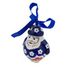 Polish Pottery Santa Claus Ornament 4" Poppies And Ferns