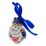 Polish Pottery Santa Claus Ornament 4" Radiant Roses