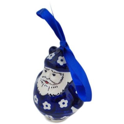 Polish Pottery Santa Claus Ornament 4&quot; Simple Daisy
