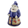Polish Pottery Santa Shaped Jar 13&quot; Summer Bouquet UNIKAT