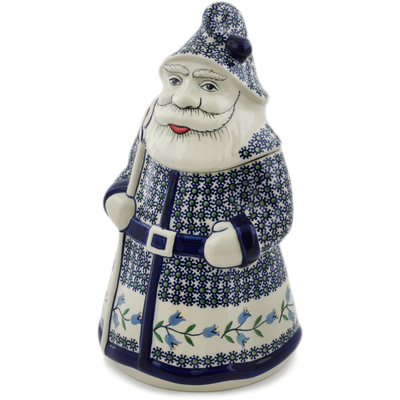 Polish Pottery Santa Shaped Jar 13&quot; Sweet Dreams