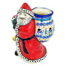 Polish Pottery Santa Shaped Jar 9&quot; Dancing Snowman
