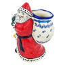 Polish Pottery Santa Shaped Jar 9&quot; Florets