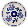 Polish Pottery Saucer 3&quot; Peacock Forget-me-not