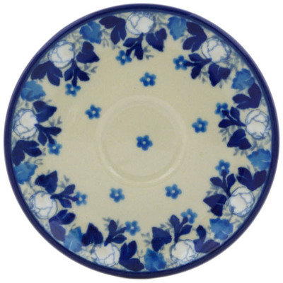 Polish Pottery Saucer 4&quot; Blue Spring