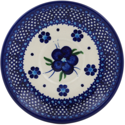 Polish Pottery Saucer 5&quot; Bleu-belle Fleur