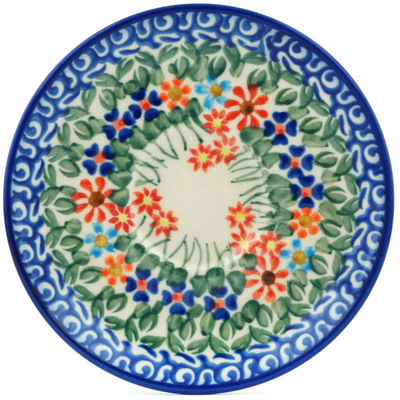 Polish Pottery Saucer 5&quot; Blissful Daisy