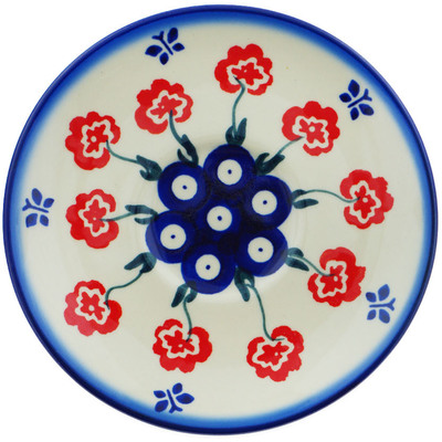 Polish Pottery Saucer 5&quot; Blue Eye Spring