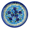 Polish Pottery Saucer 5&quot; Blue Kiss Blooms
