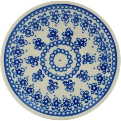 Polish Pottery Saucer 5&quot; Blue Pattern