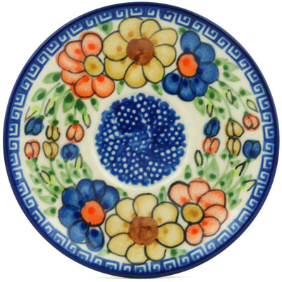 Polish Pottery Saucer 5&quot; Fall Garden UNIKAT