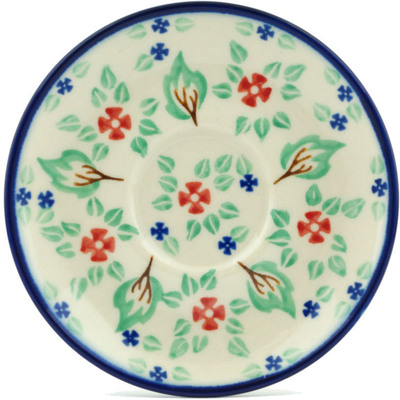 Polish Pottery Saucer 5&quot; Falling Leaves