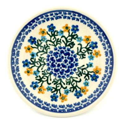 Polish Pottery Saucer 5&quot; Field Of Wildflowers