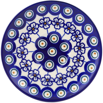 Polish Pottery Saucer 5&quot; Flowering Peacock