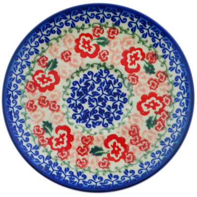 Polish Pottery Saucer 5&quot; Fluctuating Pansy&#039;s