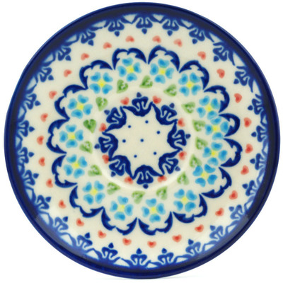 Polish Pottery Saucer 5&quot; Graphic Armor