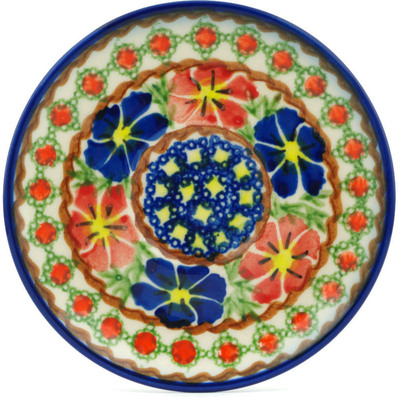 Polish Pottery Saucer 5&quot; Paradise Poppy