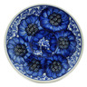 Polish Pottery Saucer 5&quot; Sugar Cobalt Poppies UNIKAT