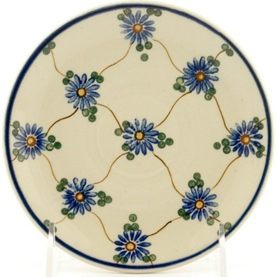 Polish Pottery Saucer 6&quot; Aster Trellis