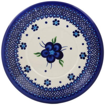 Polish Pottery Saucer 6&quot; Bleu-belle Fleur