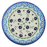 Polish Pottery Saucer 6&quot; Blue Bursts