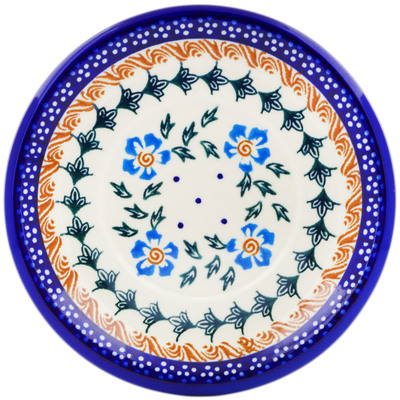 Polish Pottery Saucer 6&quot; Blue Cornflower