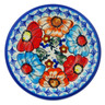 Polish Pottery Saucer 6&quot; Bold Poppies UNIKAT