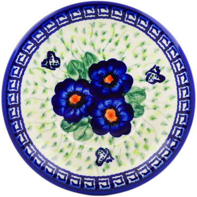 Polish Pottery Saucer 6&quot; Brilliant Butterfly Popp UNIKAT