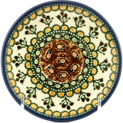 Polish Pottery Saucer 6&quot; Cranberry Medley UNIKAT