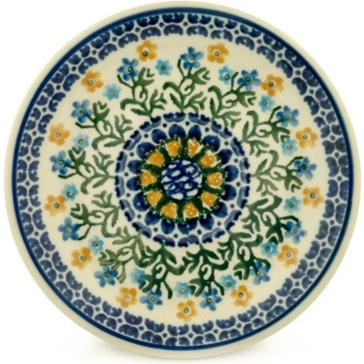 Polish Pottery Saucer 6&quot; Field Of Wildflowers