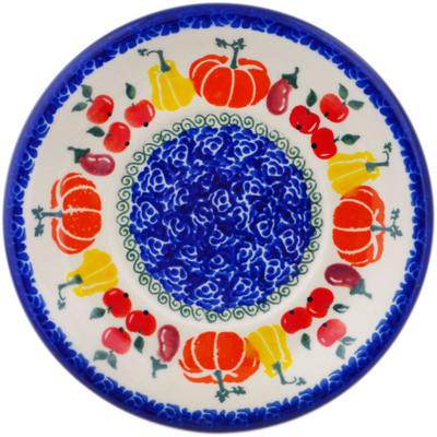 Polish Pottery Saucer 6&quot; Fresh Vegetable Garden