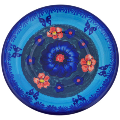 Polish Pottery Saucer 6&quot; Midnight Garden UNIKAT