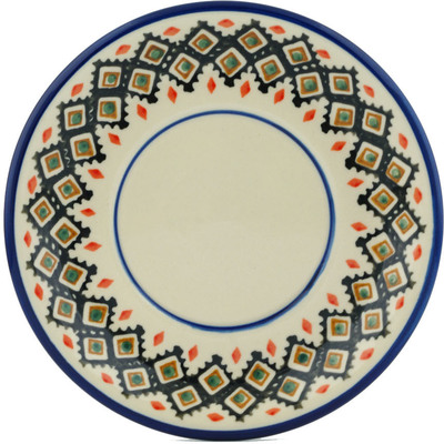 Polish Pottery Saucer 6&quot; Poppy Passion UNIKAT