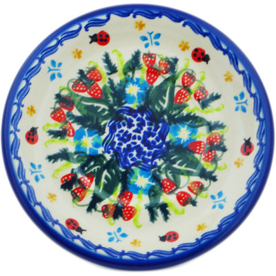 Polish Pottery Saucer 6&quot; Spring  Garden Berries UNIKAT