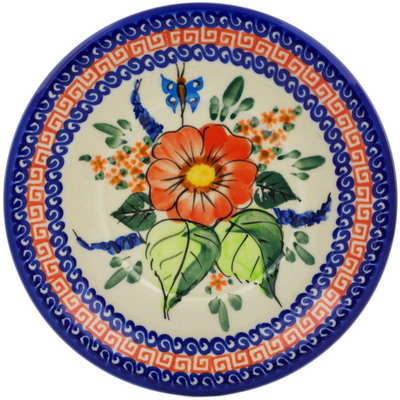 Polish Pottery Saucer 6&quot; Spring Splendor UNIKAT