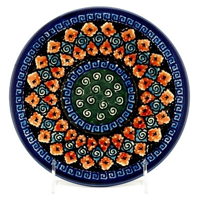 Polish Pottery Saucer 7&quot; Harlequin UNIKAT