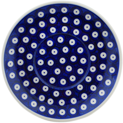 Polish Pottery Saucer 7&quot; Peacock Eyes