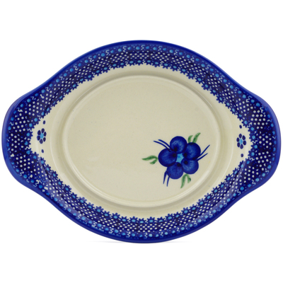 Polish Pottery Saucer 9&quot; Bleu-belle Fleur