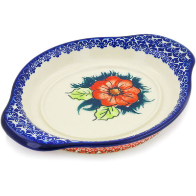 Polish Pottery Saucer 9&quot; Butterfly Splendor UNIKAT